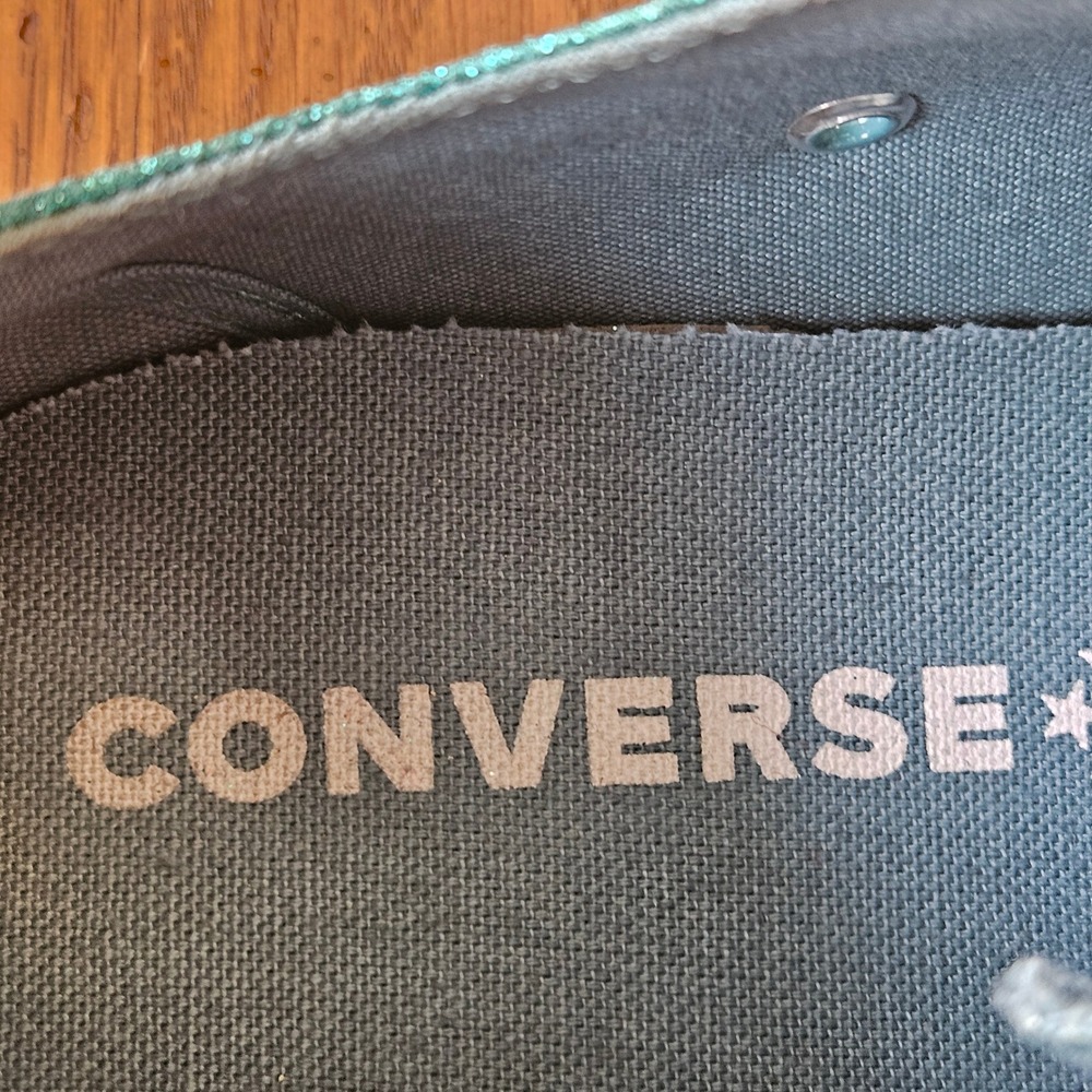 Converse Chuck Taylor All Star Brittany Glitter Green Sneakers Low Womens 7 - Picture 4 of 8